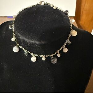 kenneth cole bracelet Silver Tone With Black & White round beads READ Appx 9.5"